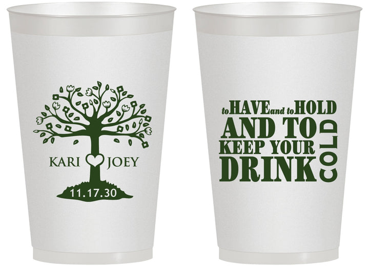 Personalized Wedding 14 oz Frosted Cups - To Have And To Hold | 438