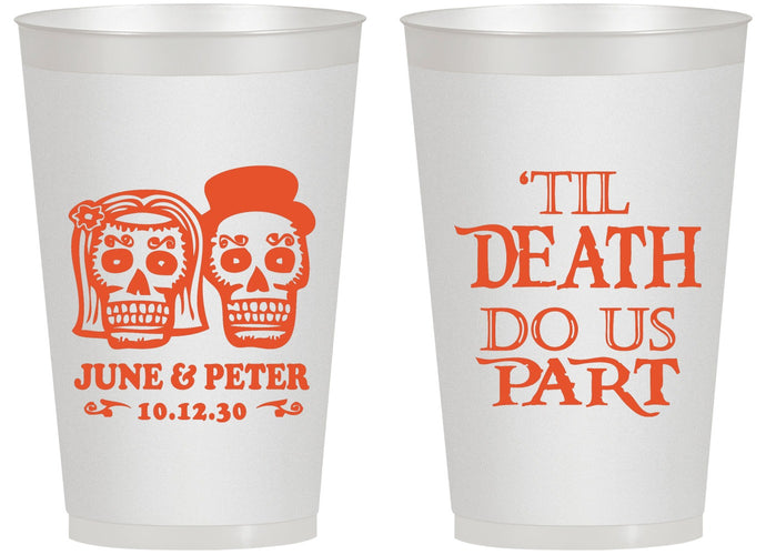Personalized Wedding 14 oz Frosted Cups - Til Death Do Us Part | 441