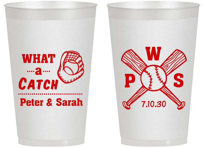 Personalized Wedding 14 oz Frosted Cups - Baseball | 443
