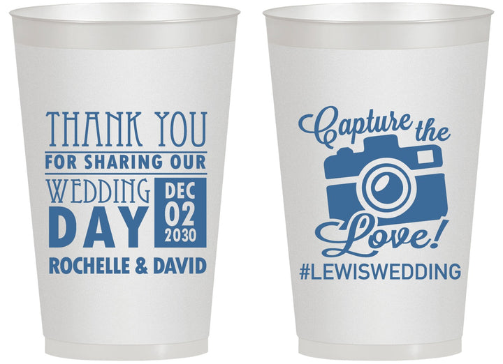 Personalized Wedding 14 oz Frosted Cups - Capture The Love | 444