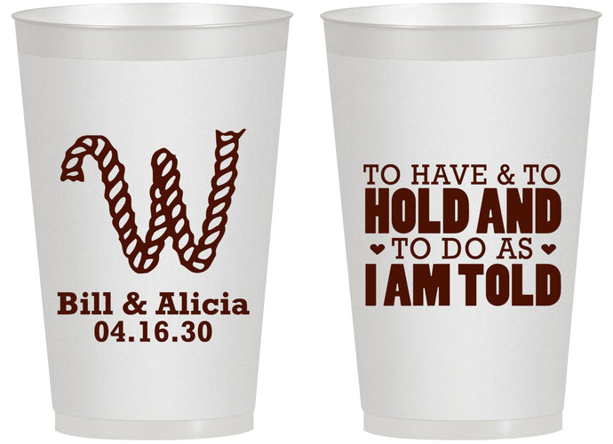 Personalized Wedding 14 oz Frosted Cups - To Have And To Hold | 449