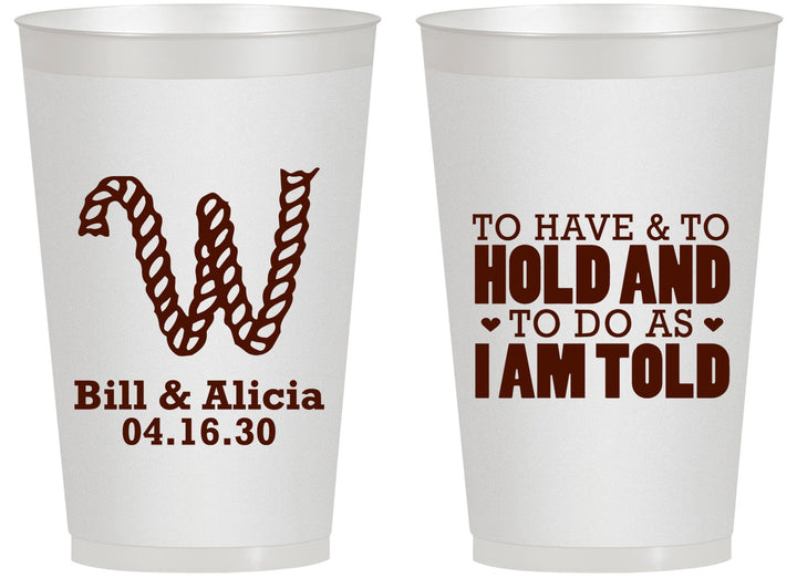 Personalized Wedding 14 oz Frosted Cups - To Have And To Hold | 449