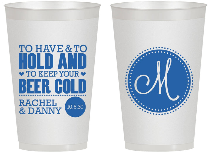 Personalized Wedding 14 oz Frosted Cups - Monogrammed | 450
