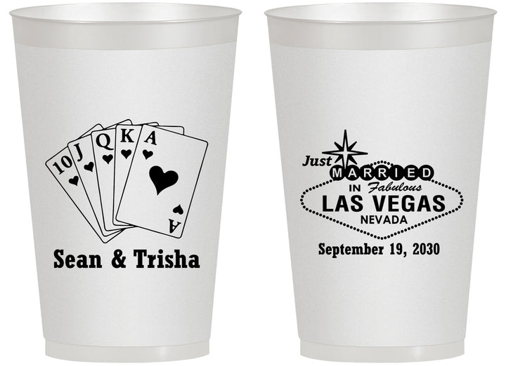 Personalized Wedding 14 oz Frosted Cups - Las Vegas | 453