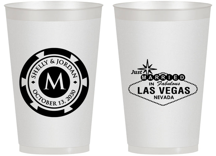 Personalized Wedding 14 oz Frosted Cups - Las Vegas | 454