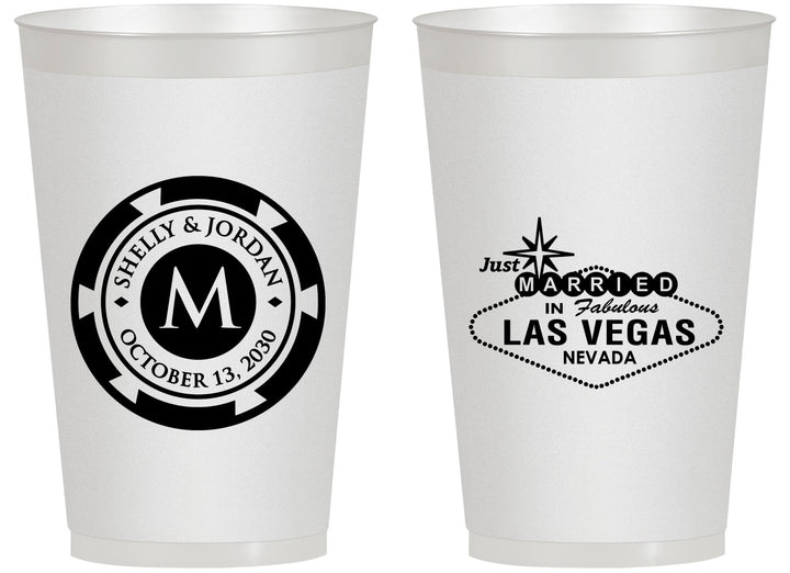 Personalized Wedding 14 oz Frosted Cups - Las Vegas | 454