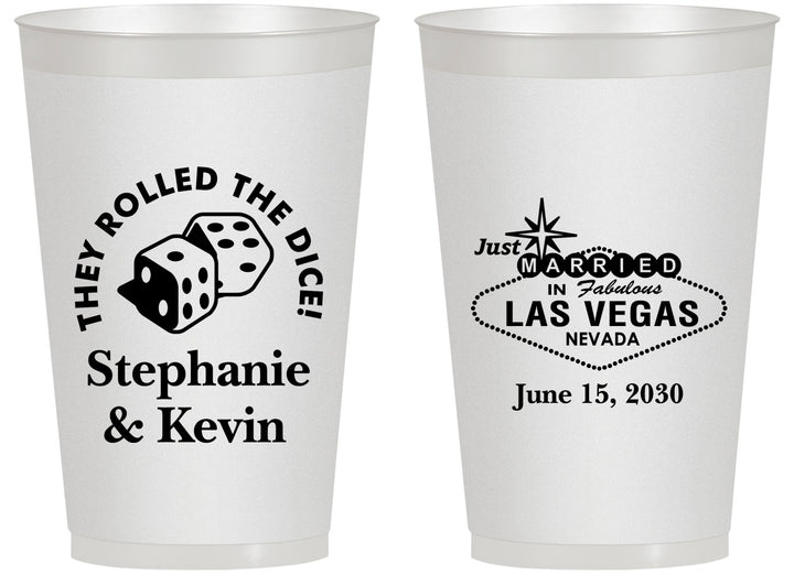 Personalized Wedding 14 oz Frosted Cups - Las Vegas | 455