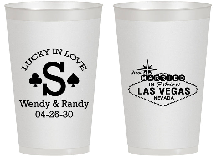 Personalized Wedding 14 oz Frosted Cups - Las Vegas | 456