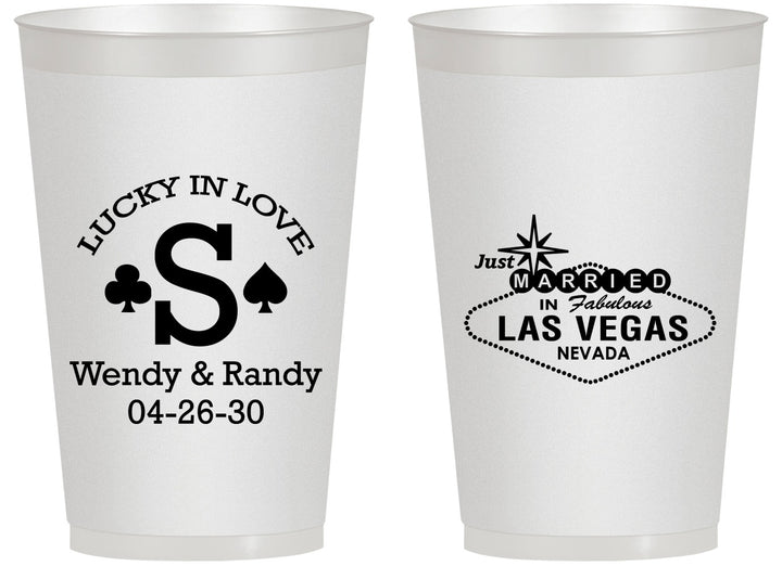 Personalized Wedding 14 oz Frosted Cups - Las Vegas | 456