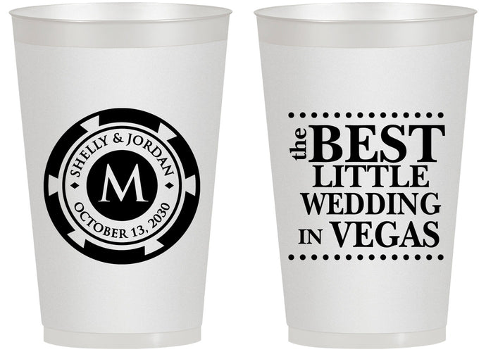 Personalized Wedding 14 oz Frosted Cups - Las Vegas | 457