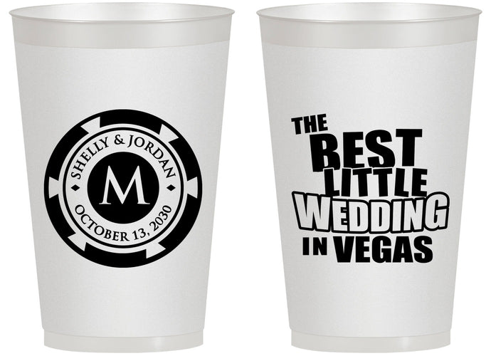 Personalized Wedding 14 oz Frosted Cups - Las Vegas | 458