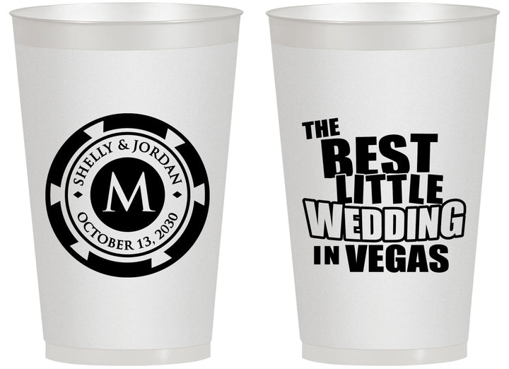 Personalized Wedding 14 oz Frosted Cups - Las Vegas | 458