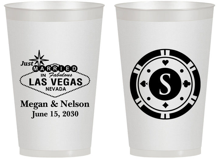 Personalized Wedding 14 oz Frosted Cups - Las Vegas | 459