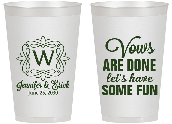 Personalized Wedding 14 oz Frosted Cups - Vows Are Done Have Fun | 460