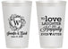 Personalized Wedding 14 oz Frosted Cups - Love Laughter Happily | 461