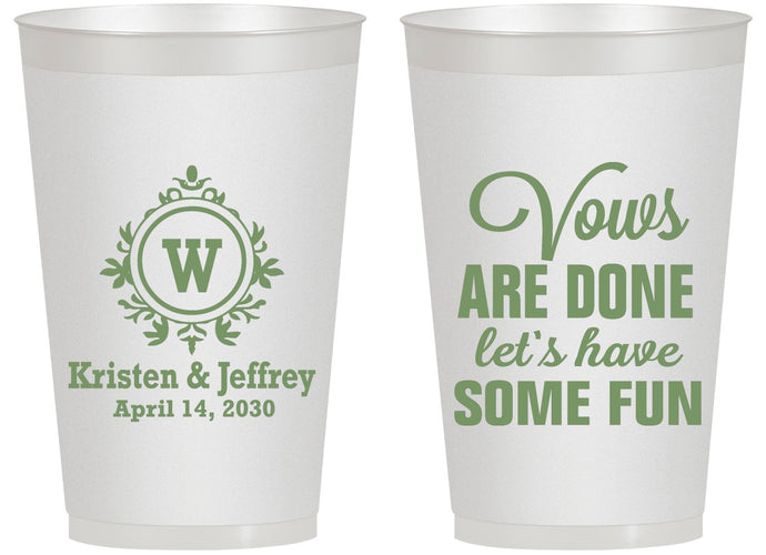 Personalized Wedding 14 oz Frosted Cups - Monogrammed | 462