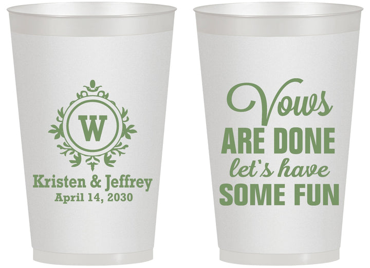 Personalized Wedding 14 oz Frosted Cups - Monogrammed | 462