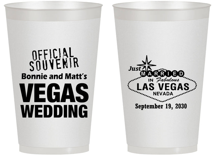 Personalized Wedding 14 oz Frosted Cups - Las Vegas | 466