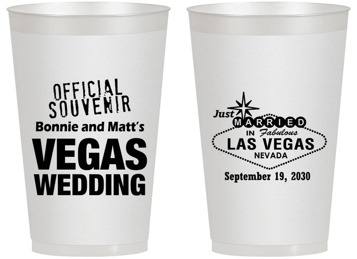 Personalized Wedding 14 oz Frosted Cups - Las Vegas | 466