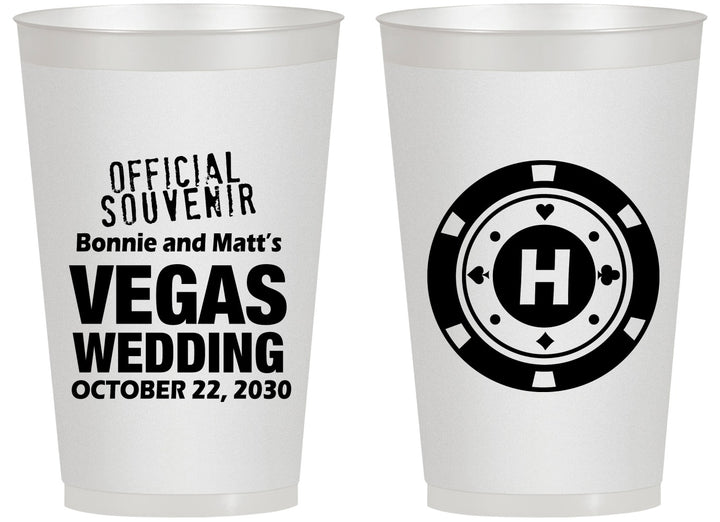 Personalized Wedding 14 oz Frosted Cups - Las Vegas | 467