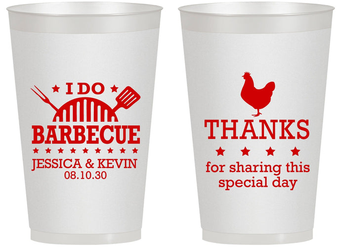 Personalized Wedding 14 oz Frosted Cups - I Do Barbecue Bbq | 469