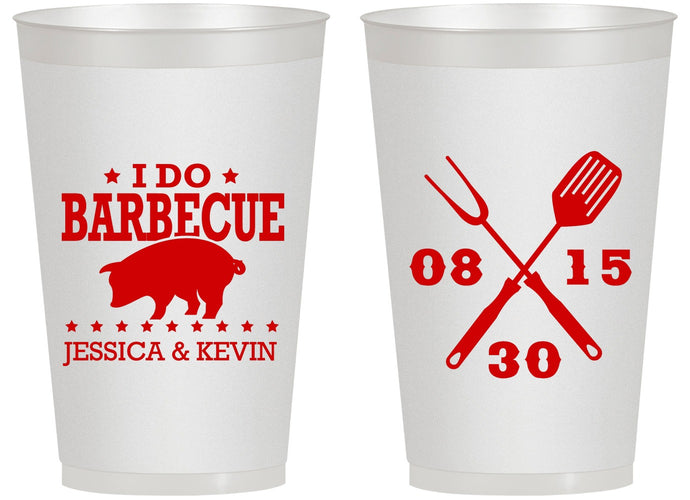 Personalized Wedding 14 oz Frosted Cups - I Do Barbecue Bbq | 473