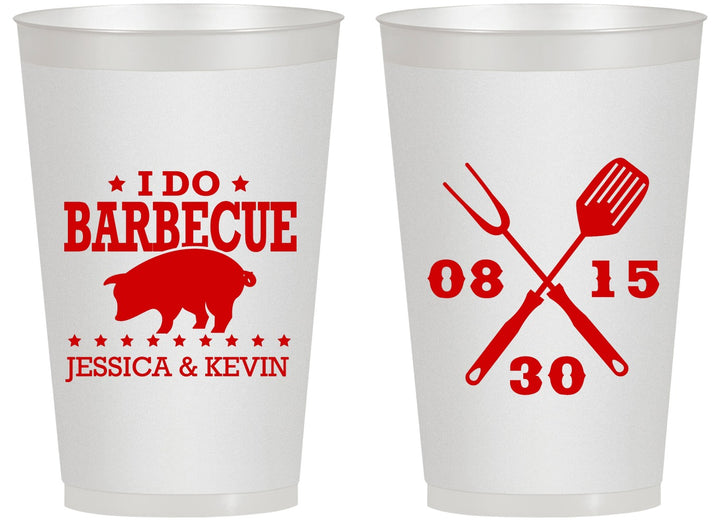 Personalized Wedding 14 oz Frosted Cups - I Do Barbecue Bbq | 473
