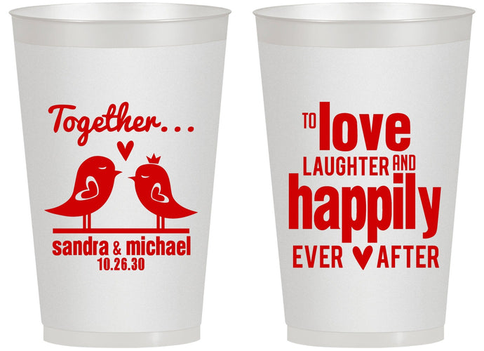 Personalized Wedding 14 oz Frosted Cups - Happily Ever After | 480