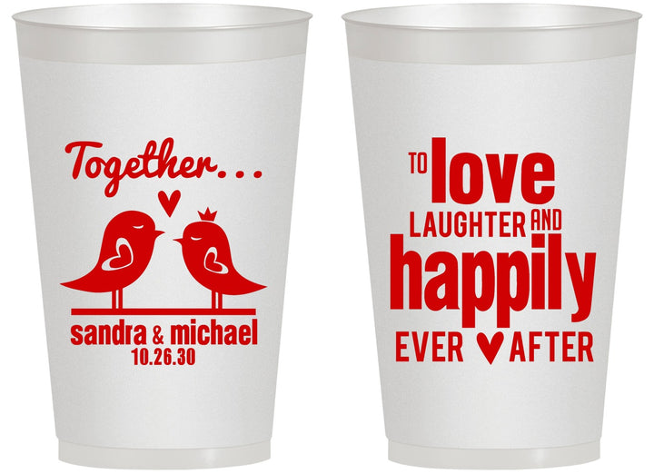 Personalized Wedding 14 oz Frosted Cups - Happily Ever After | 480