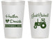 Personalized Wedding 14 oz Frosted Cups - Just Hitched Tractor | 482