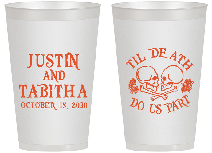 Personalized Wedding 14 oz Frosted Cups - Til Death Do Us Part | 485