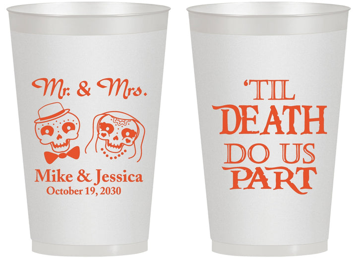Personalized Wedding 14 oz Frosted Cups - Til Death Do Us Part | 487