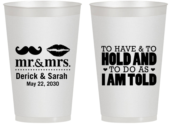 Personalized Wedding 14 oz Frosted Cups - To Have And To Hold | 491