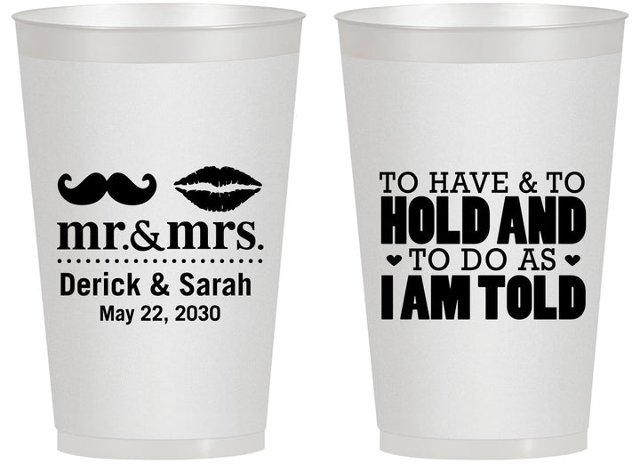 Personalized Wedding 14 oz Frosted Cups - To Have And To Hold | 491