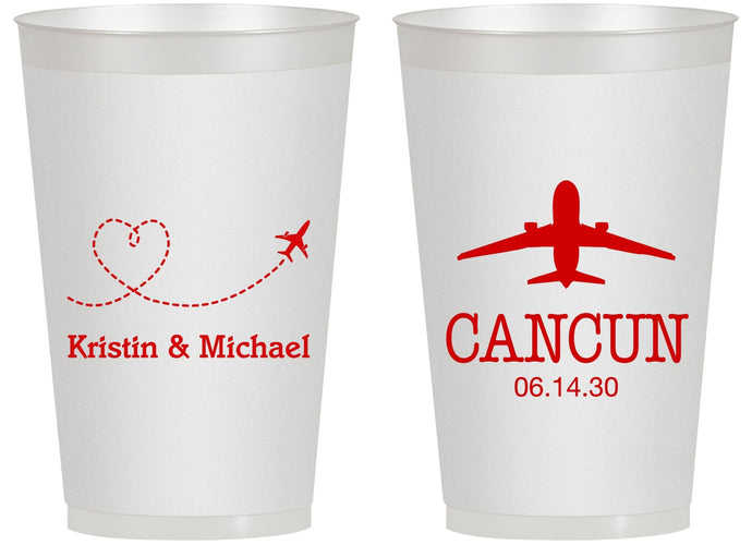 Personalized Wedding 14 oz Frosted Cups - Destination | 492