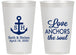Personalized Wedding 14 oz Frosted Cups - Love Anchors The Soul | 494