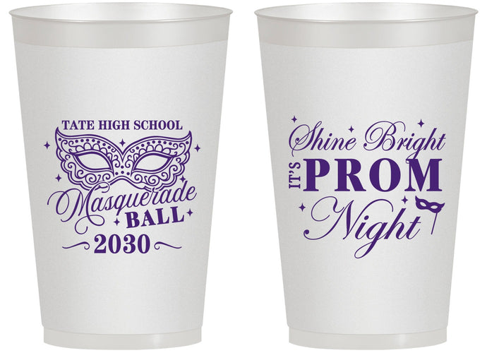 Personalized Prom 14 oz Frosted Cups - Masquerade Ball | 50010