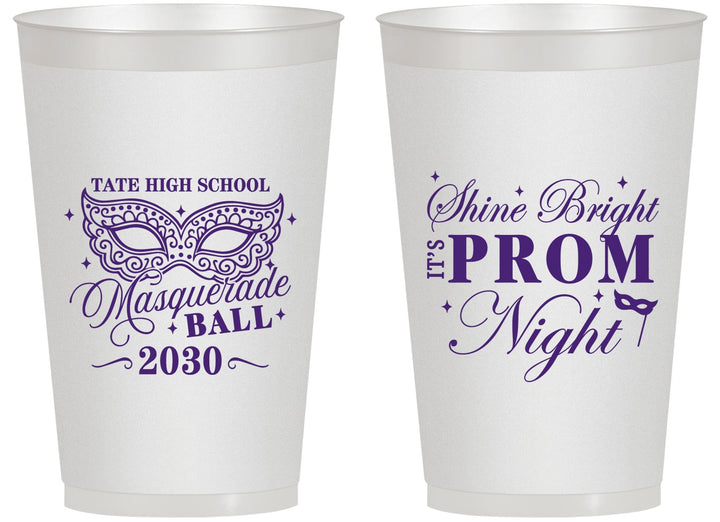 Personalized Prom 14 oz Frosted Cups - Masquerade Ball | 50010