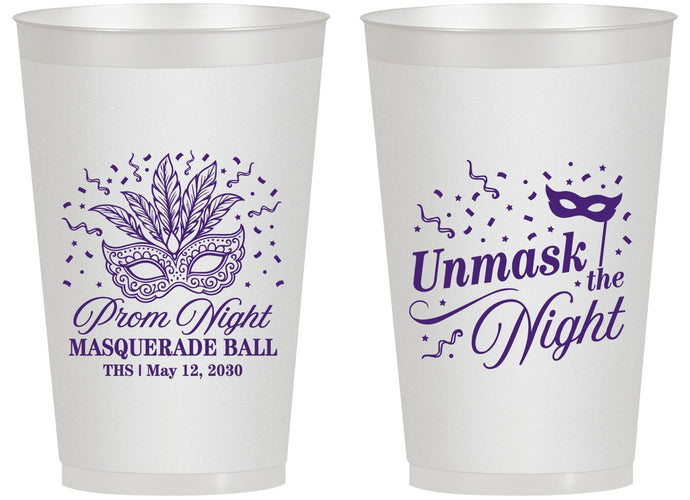Personalized Prom 14 oz Frosted Cups - Masquerade Ball | 50011