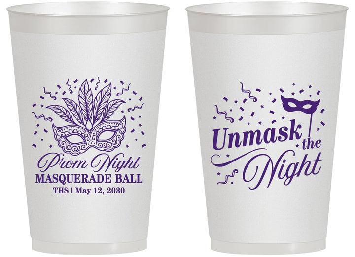 Personalized Prom 14 oz Frosted Cups - Masquerade Ball | 50011