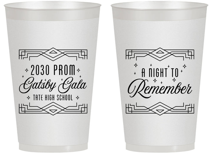 Personalized Prom 14 oz Frosted Cups - Gatsby Gala | 50012