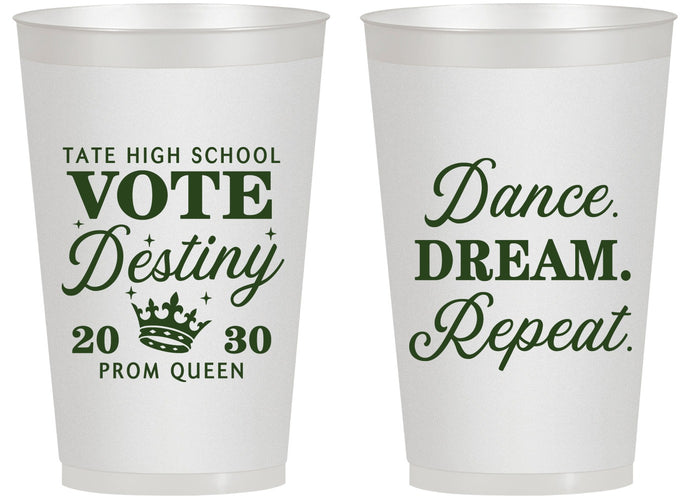 Personalized Prom 14 oz Frosted Cups - Queen Vote | 50016