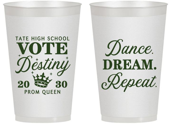 Personalized Prom 14 oz Frosted Cups - Queen Vote | 50016