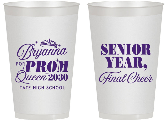 Personalized Prom 14 oz Frosted Cups - Queen Vote | 50018