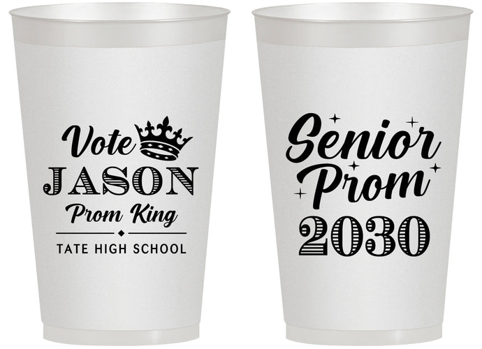 Personalized Prom 14 oz Frosted Cups - King Vote | 50019