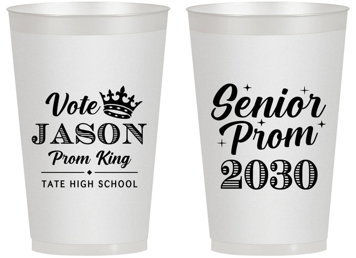 Personalized Prom 14 oz Frosted Cups - King Vote | 50019