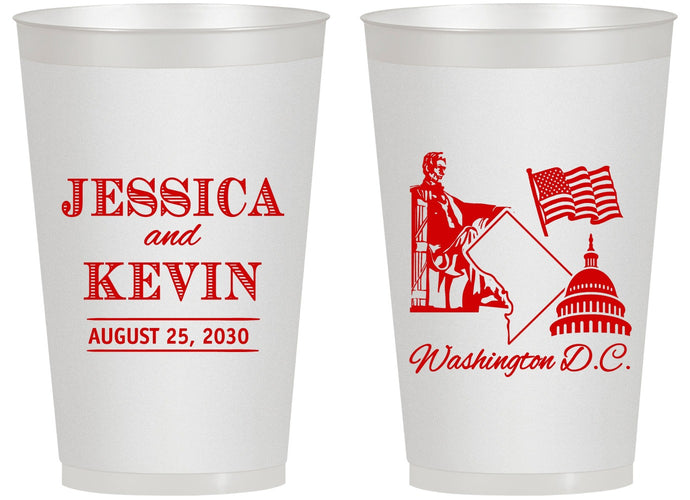 Personalized Wedding 14 oz Frosted Cups - Washington Dc | 501