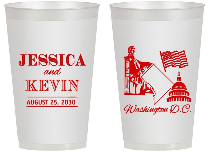 Personalized Wedding 14 oz Frosted Cups - Washington Dc | 501