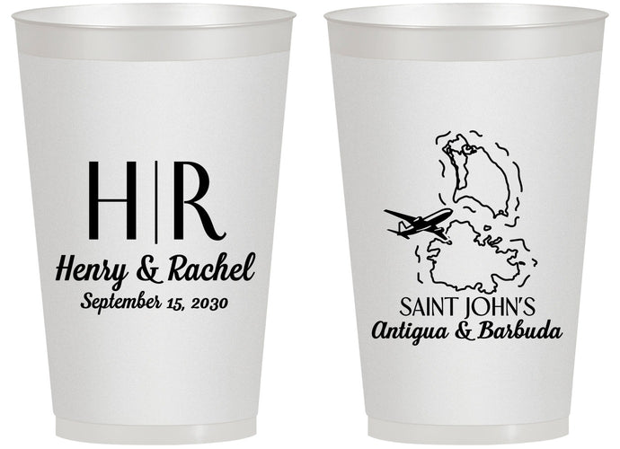 Personalized Wedding 14 oz Frosted Cups - Antigua And Barbuda | 502