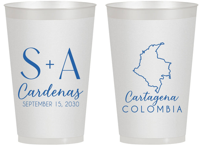 Personalized Wedding 14 oz Frosted Cups - Colombia | 516